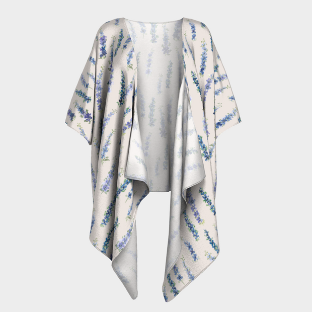 draped kimono on dancing delphinium
