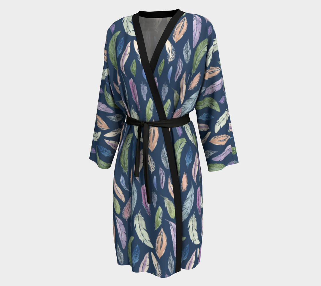 silky robe in featherlight navy