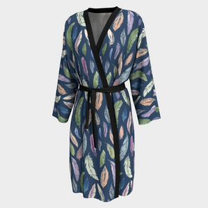 silky robe in featherlight navy