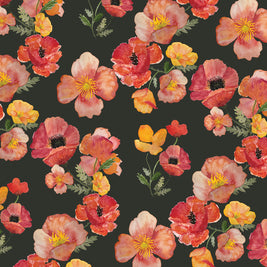 ember poppies linen tea towel