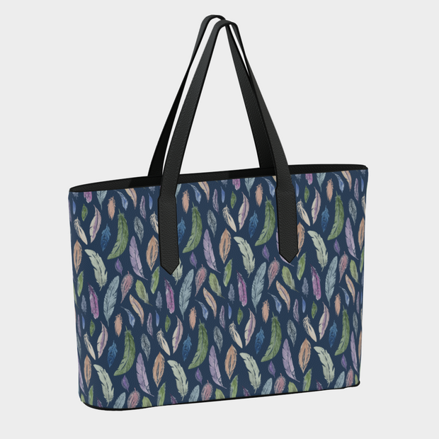 vegan leather carryall in featherlight navy