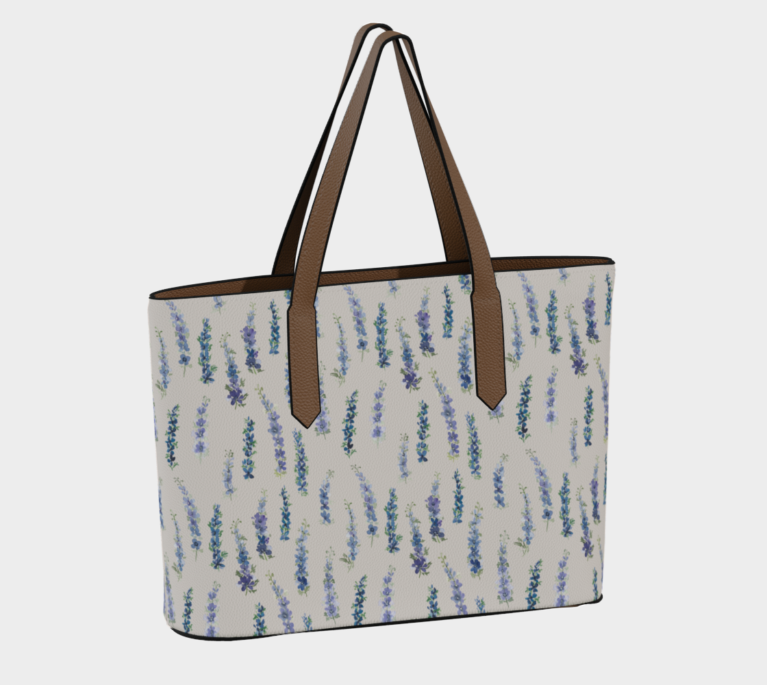 vegan leather carryall in dancing delphinium