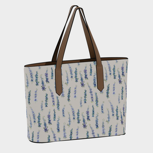 vegan leather carryall in dancing delphinium