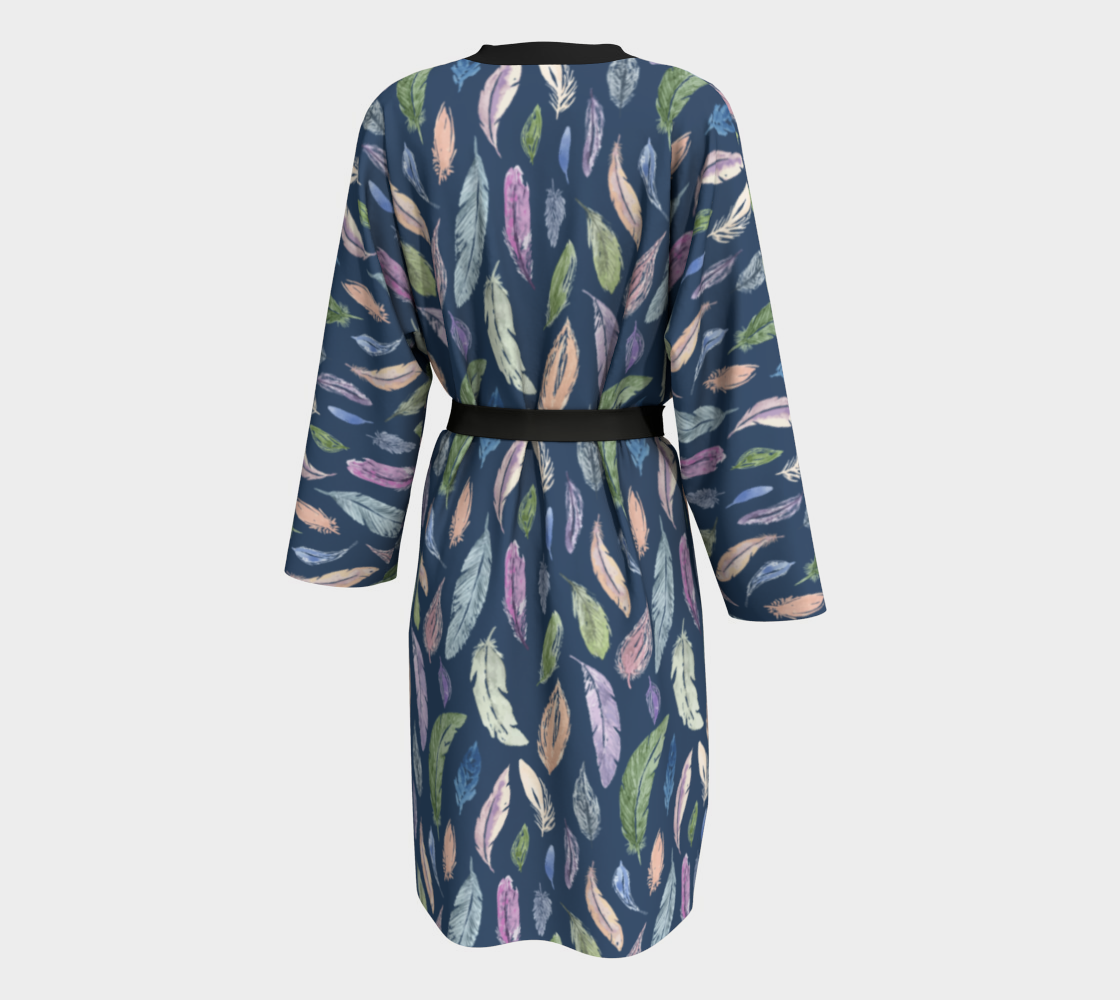 silky robe in featherlight navy