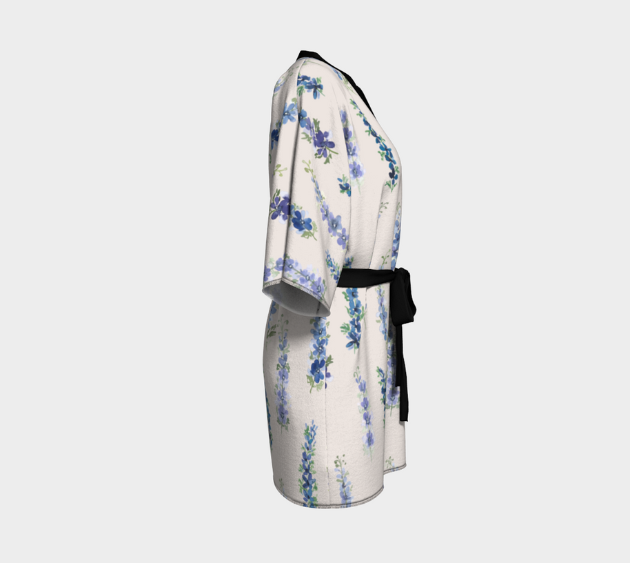 kimono in dancing delphinium