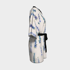 kimono in dancing delphinium