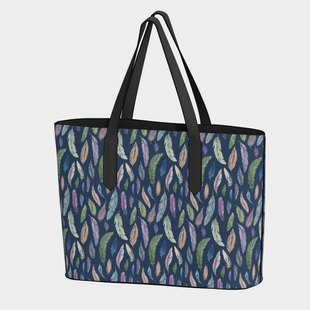 vegan leather carryall in featherlight navy