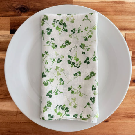 parsley, sage, rosemary and thyme linen napkins