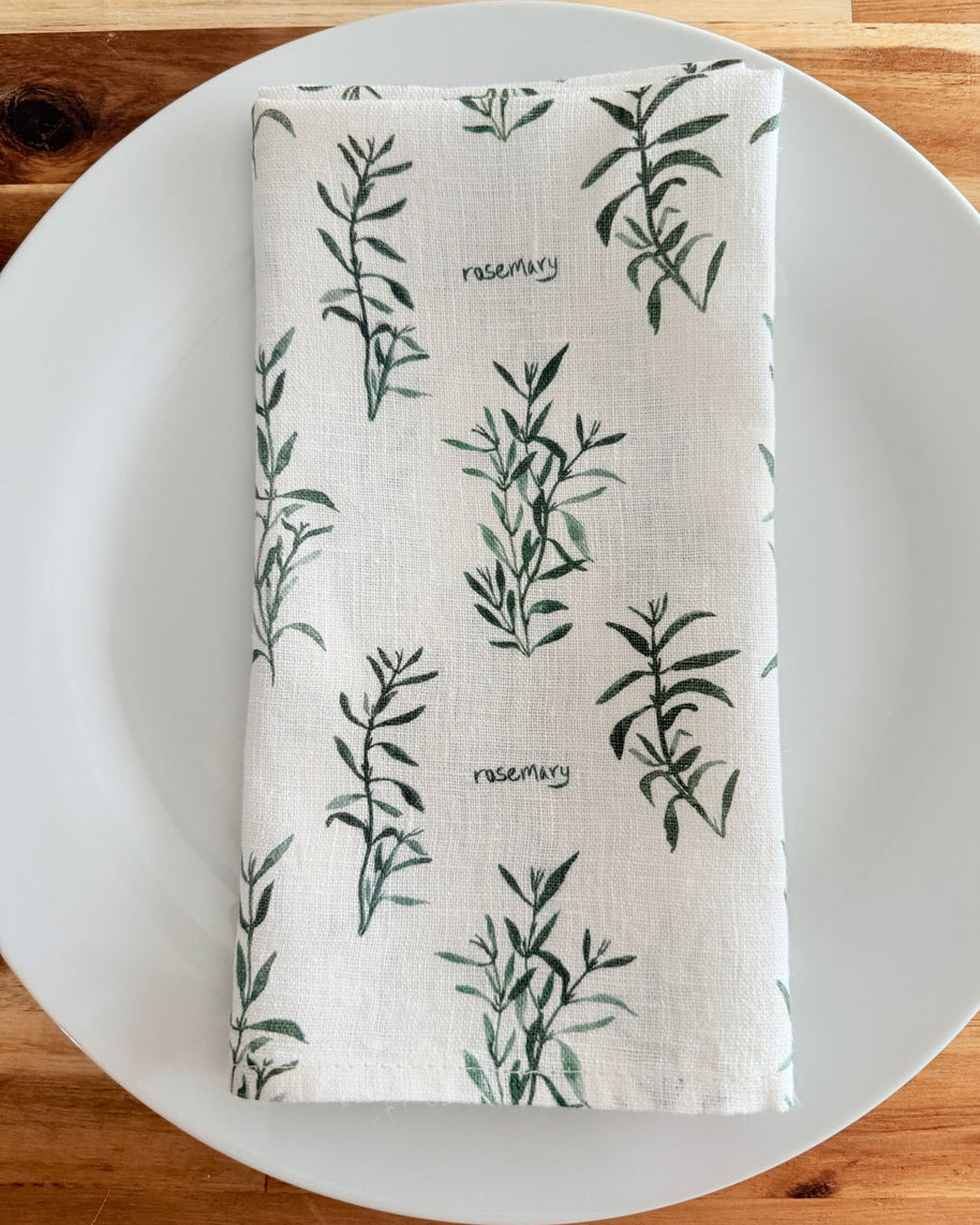 parsley, sage, rosemary and thyme linen napkins
