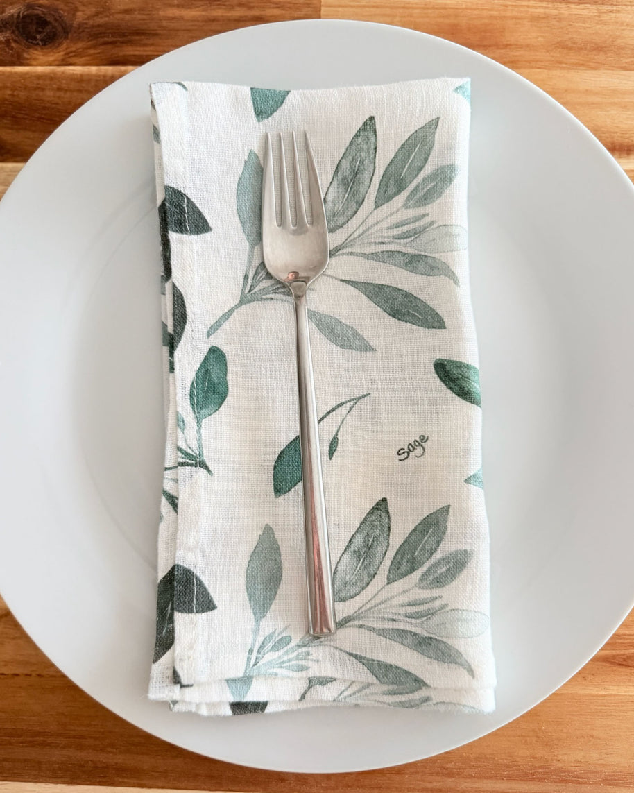 parsley, sage, rosemary and thyme linen napkins