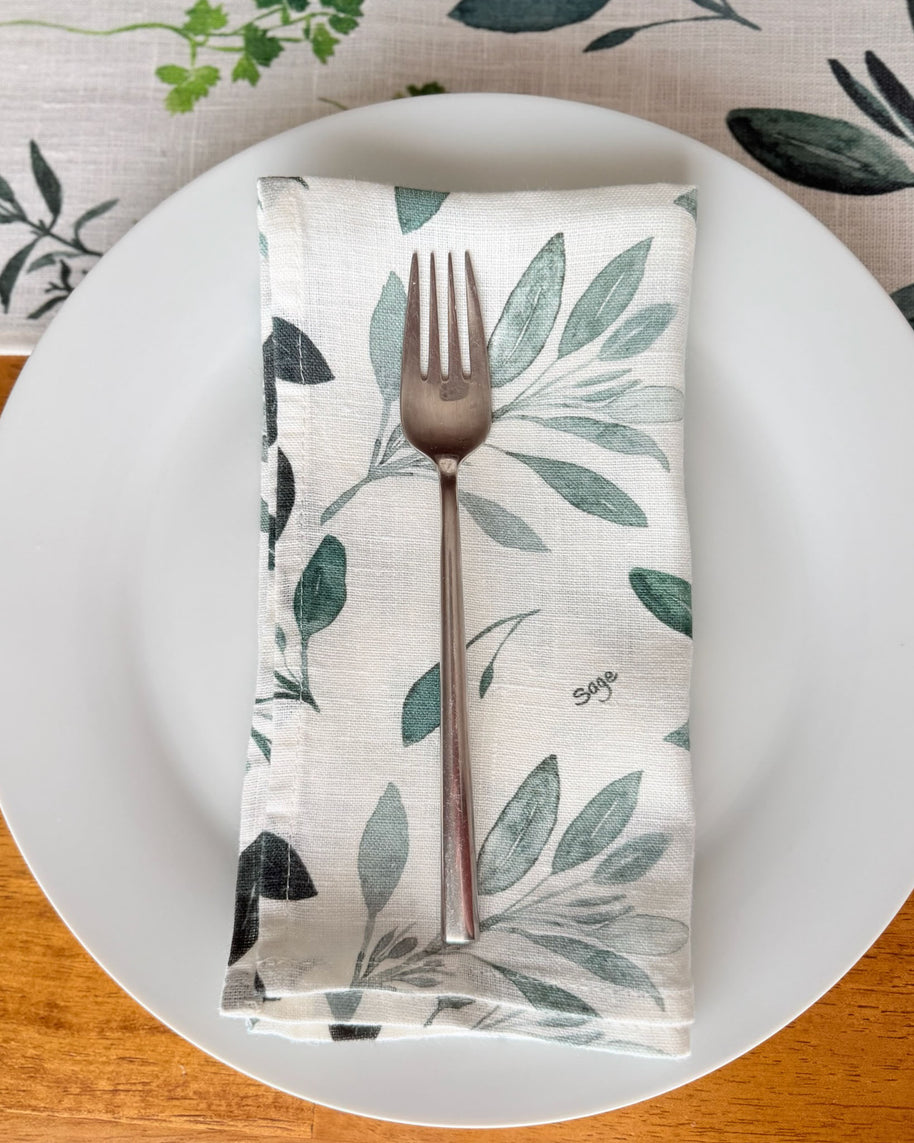 parsley, sage, rosemary and thyme linen napkins