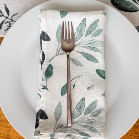parsley, sage, rosemary and thyme linen napkins