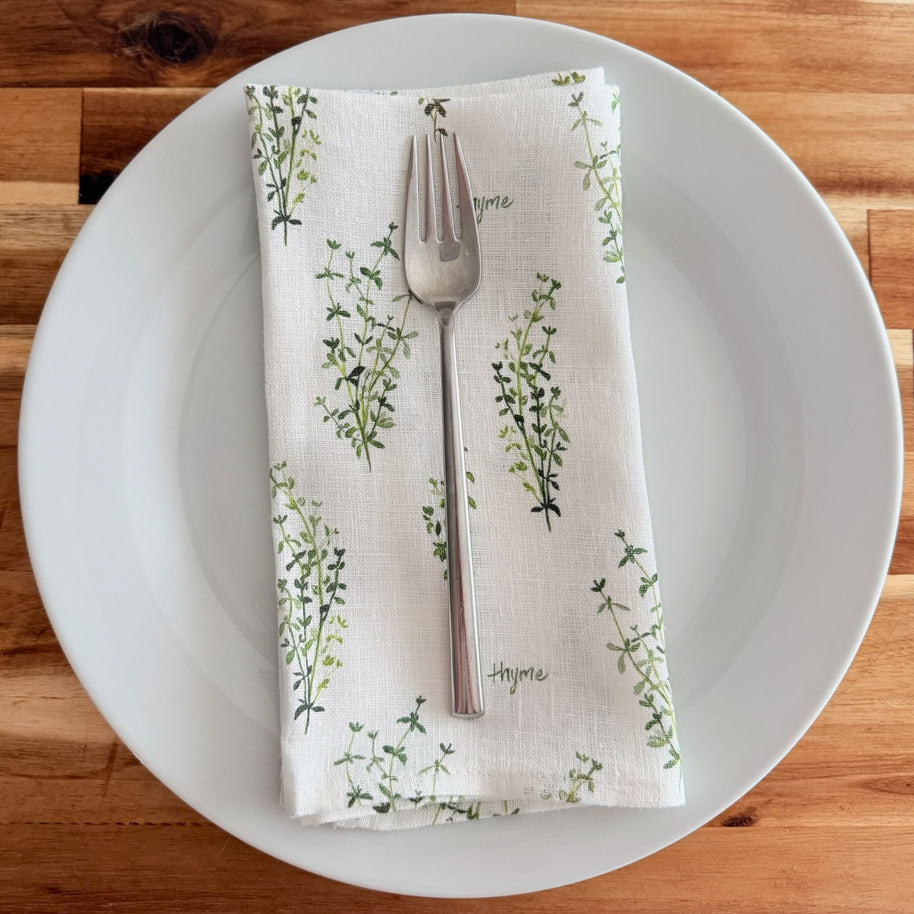 parsley, sage, rosemary and thyme linen napkins