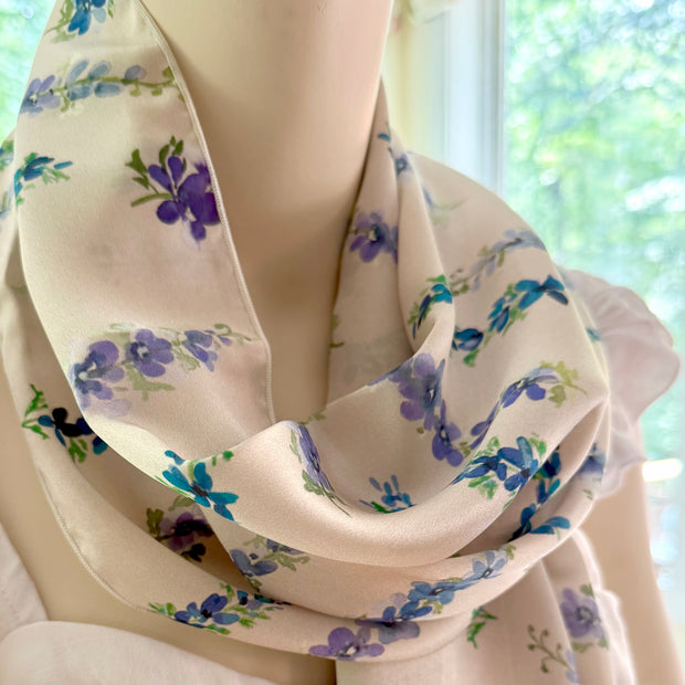 scarf + shawl in dancing delphinium