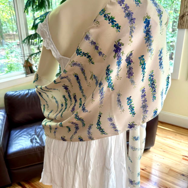 scarf + shawl in dancing delphinium
