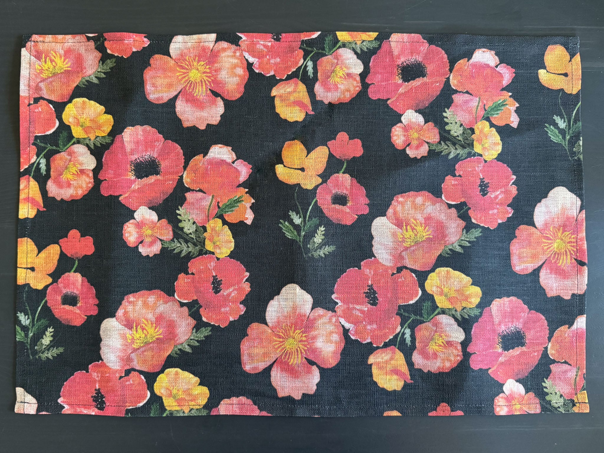 ember poppies european linen placemats
