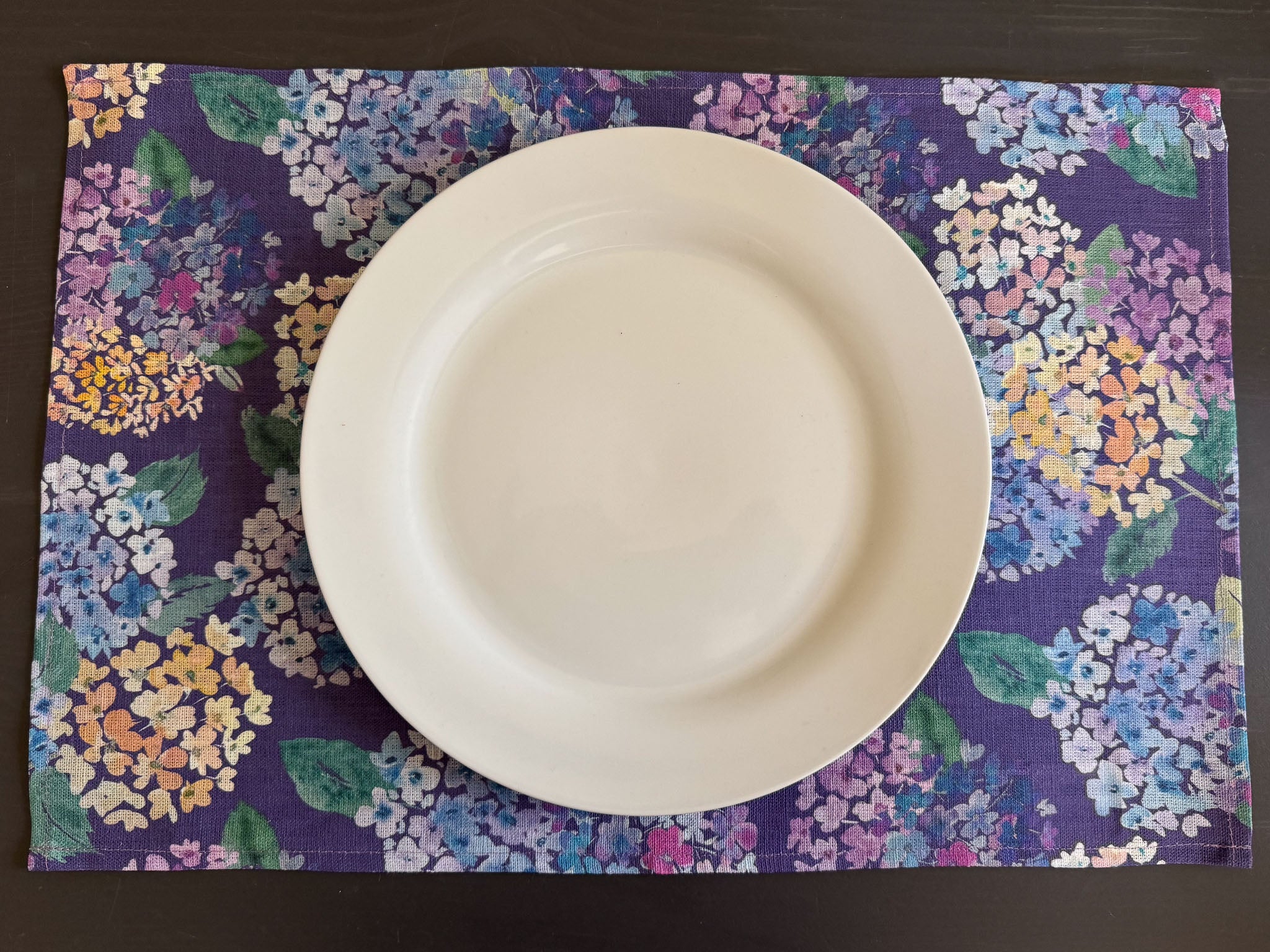 endless hydrangea european linen placemats