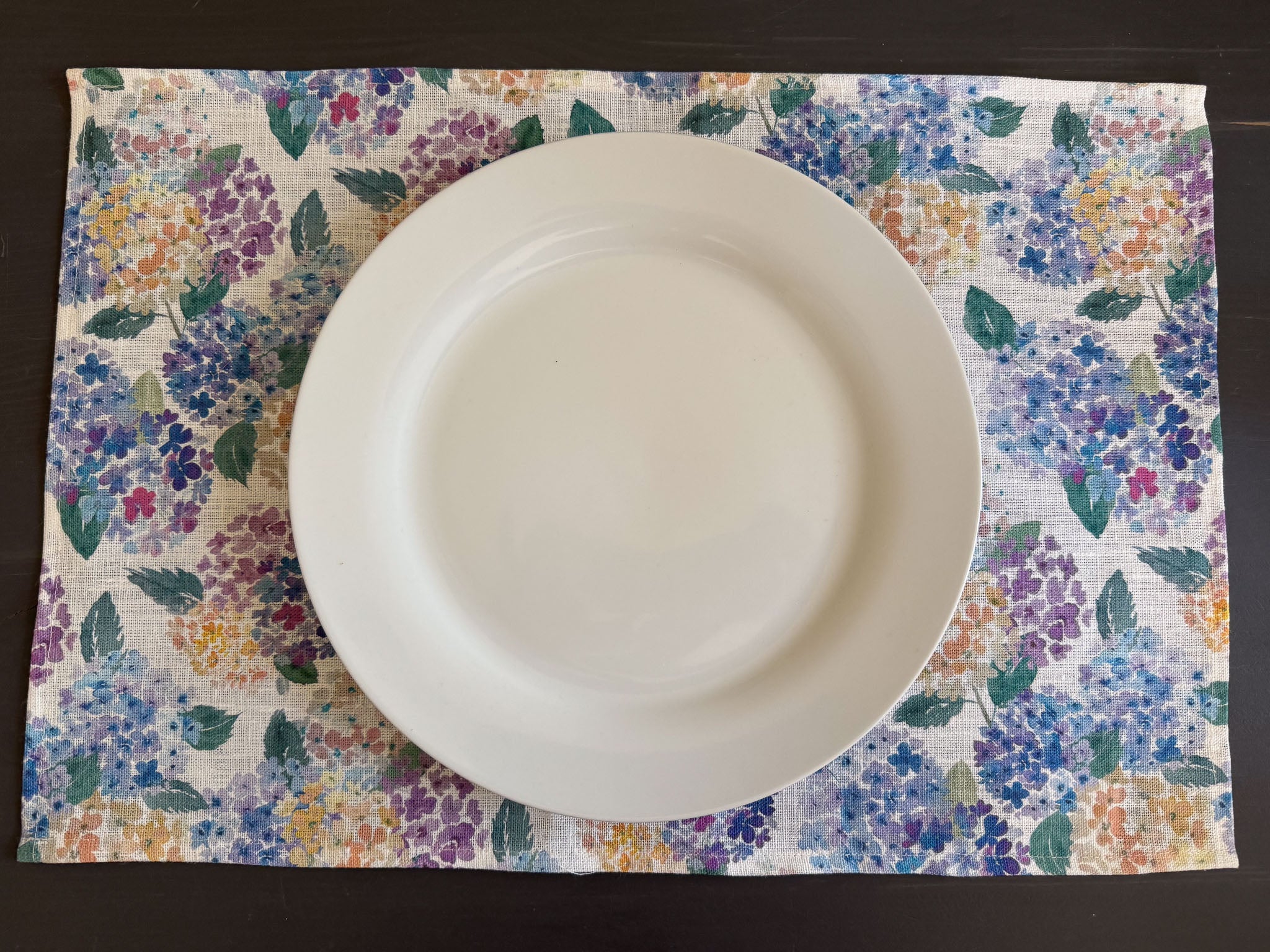 endless hydrangea european linen placemats