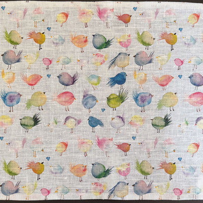floofy birds european linen placemats