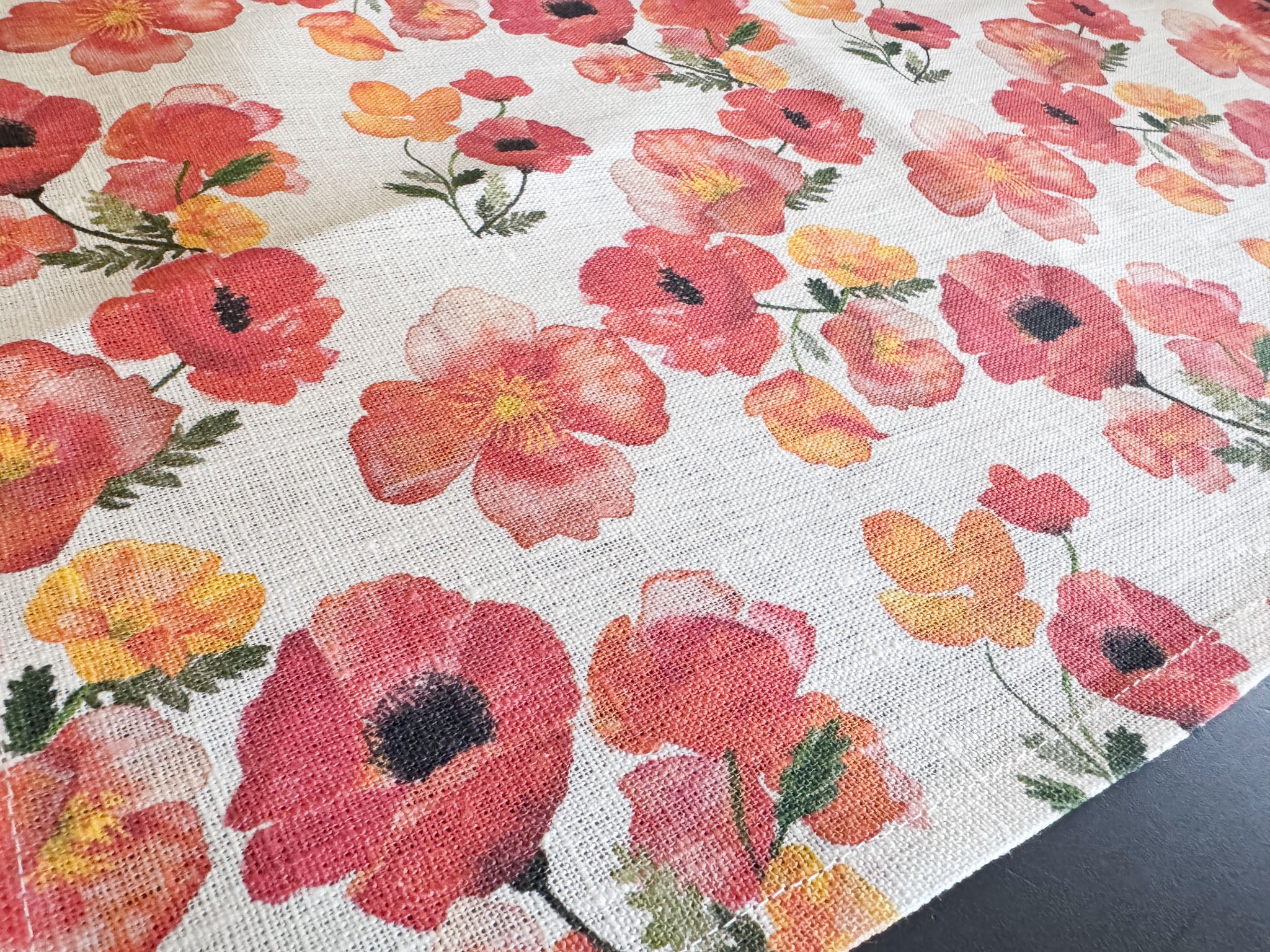 ember poppies european linen placemats