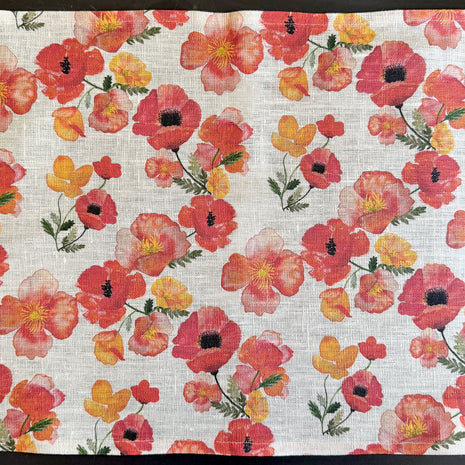 ember poppies european linen placemats