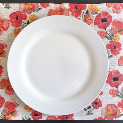 ember poppies european linen placemats