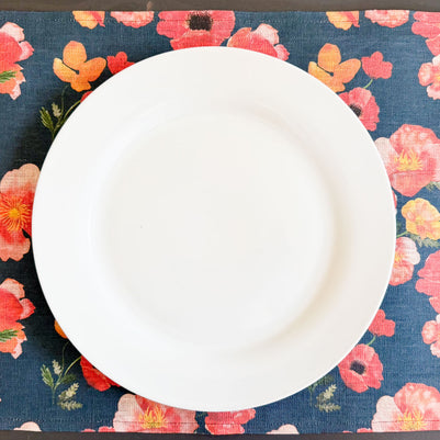 ember poppies european linen placemats