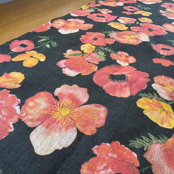 ember poppies european linen table runner