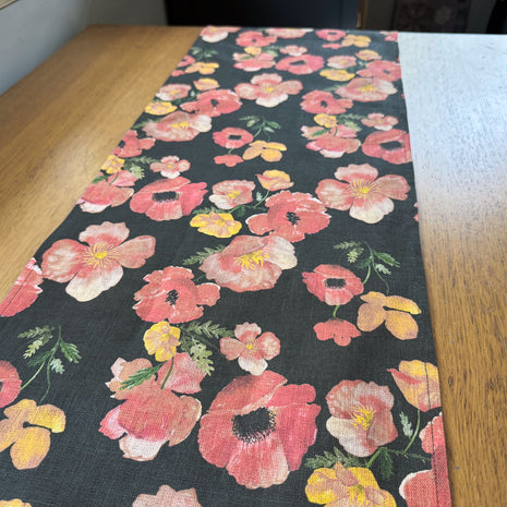 ember poppies european linen table runner