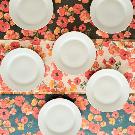 ember poppies european linen table runner