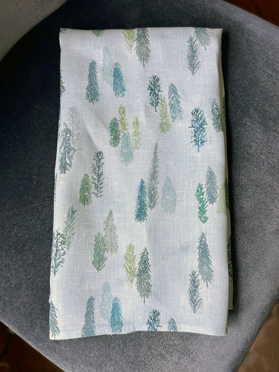 magical trees linen tea towel