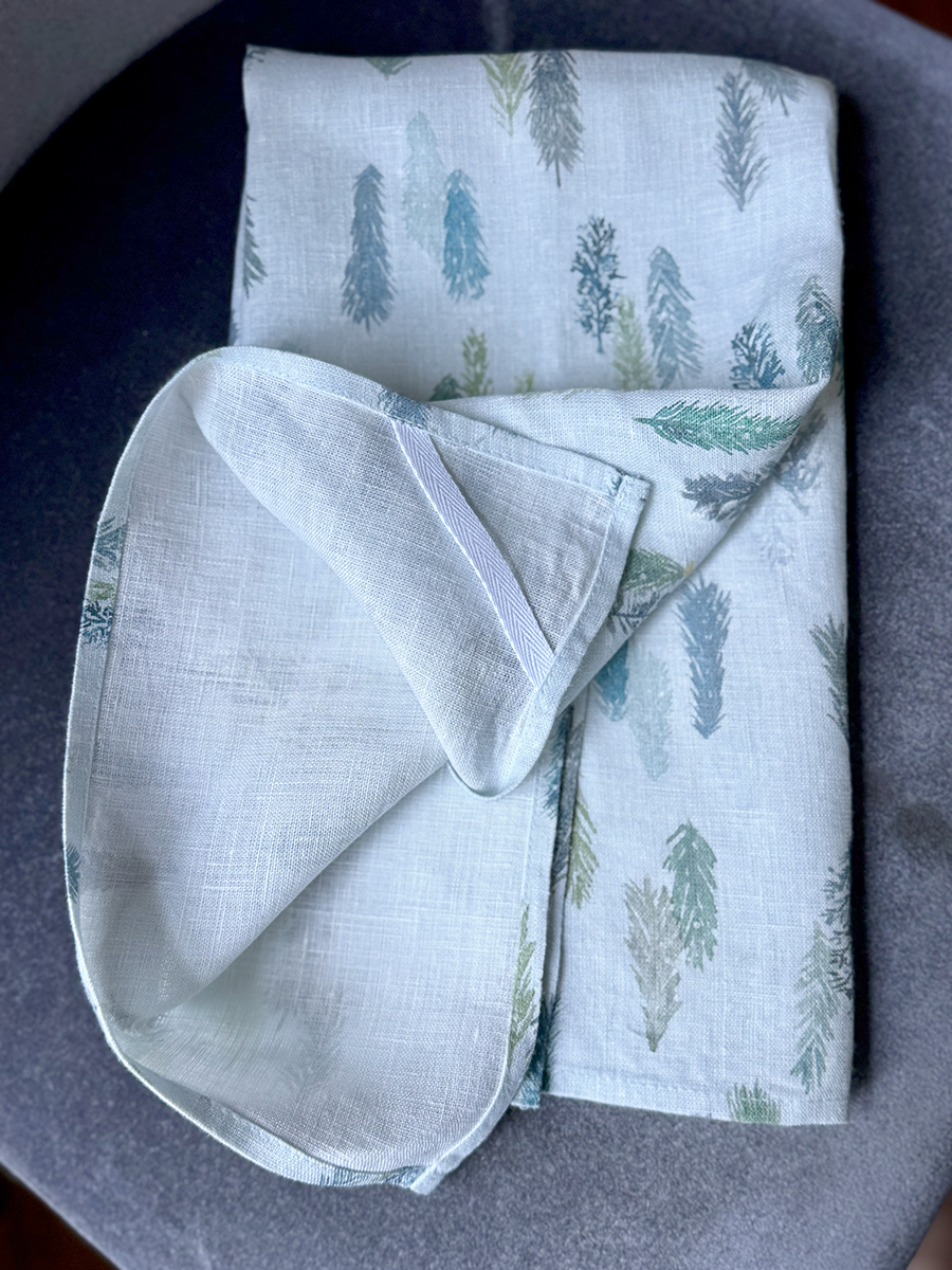 magical trees linen tea towel