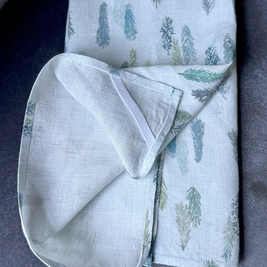 magical trees linen tea towel