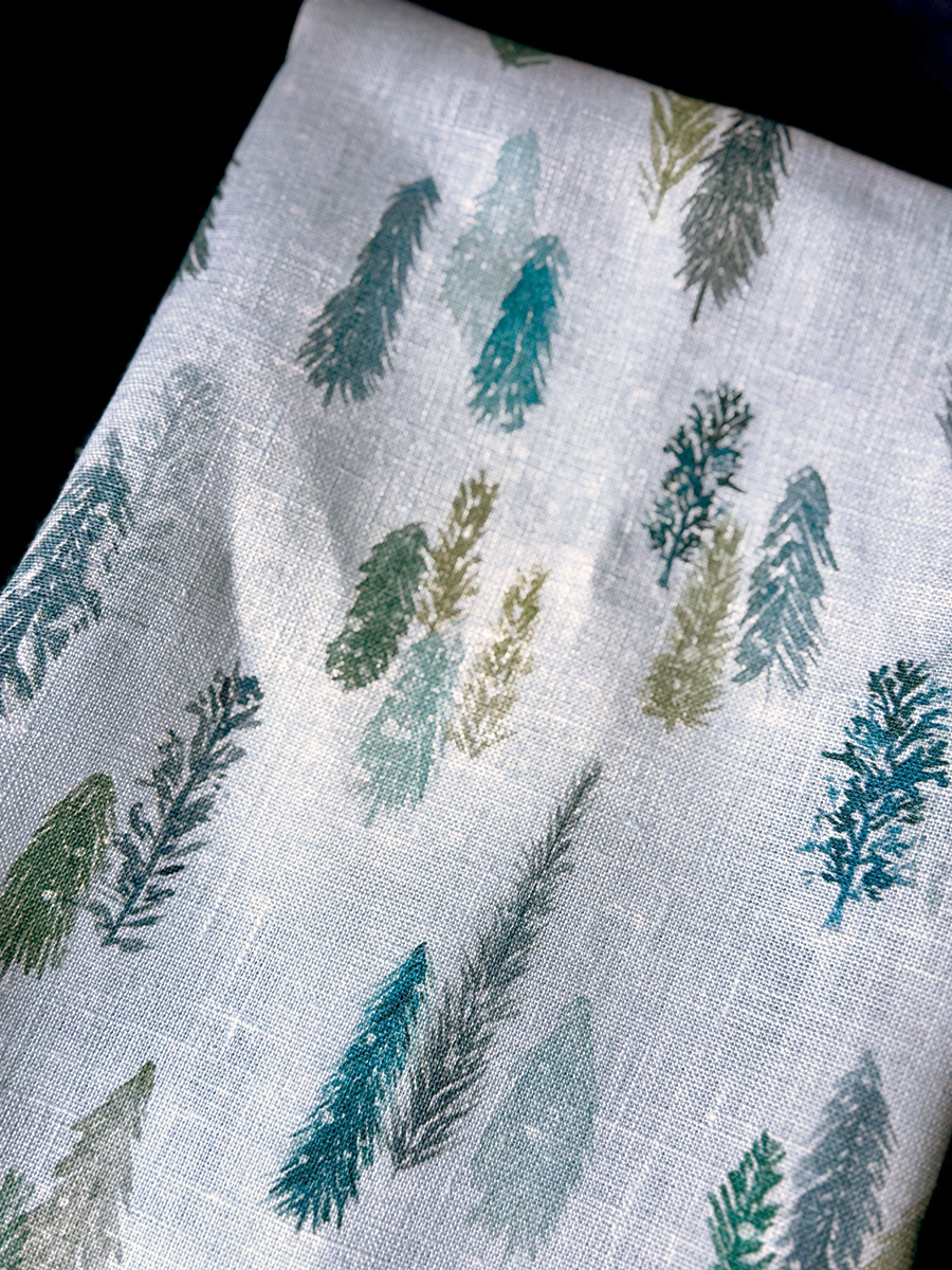 magical trees linen tea towel