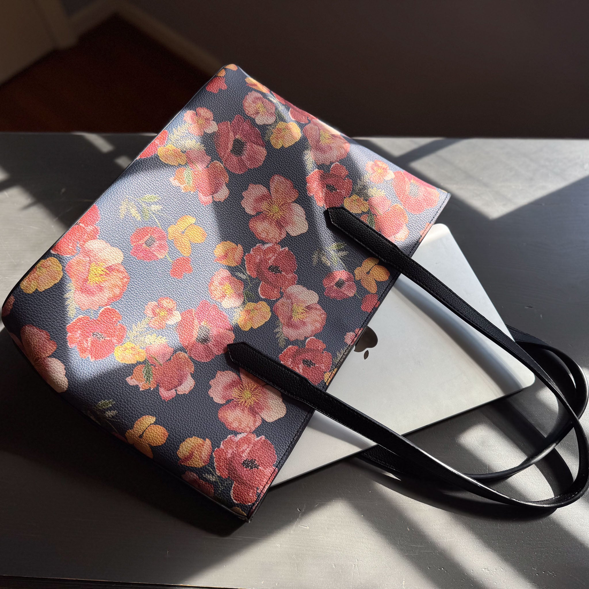 ember poppies carryall in vegan leather