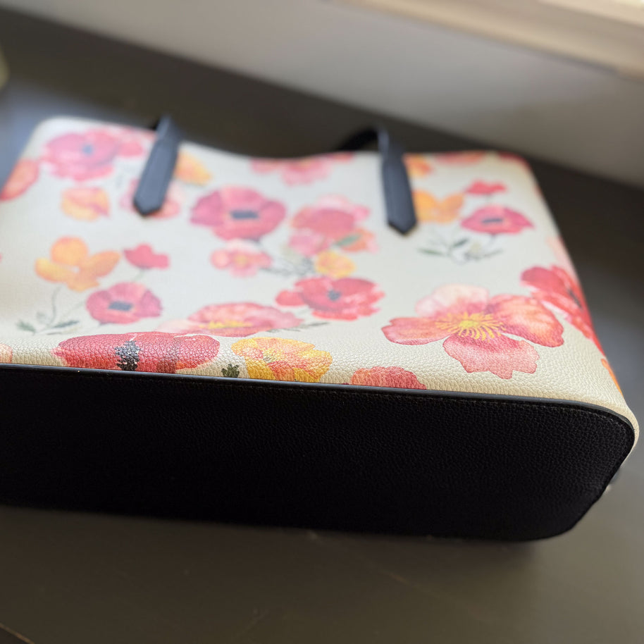 ember poppies carryall in vegan leather