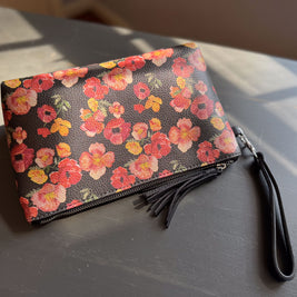 the ember poppies clutch collection in vegan leather