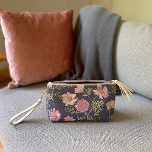 airy cosmos clutch in vegan leather