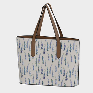 vegan leather carryall in dancing delphinium