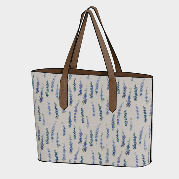 vegan leather carryall in dancing delphinium