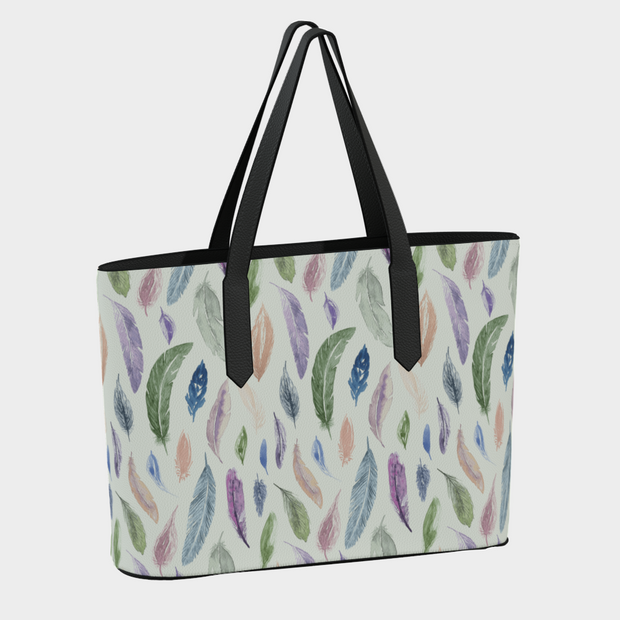 vegan leather carryall in featherlight