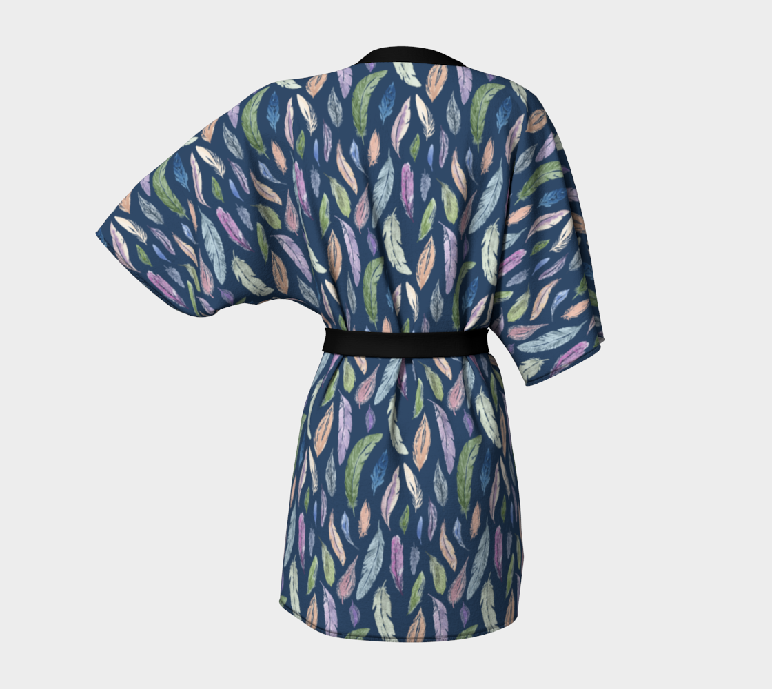 kimono robe in featherlight navy