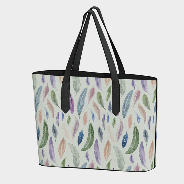 vegan leather carryall in featherlight