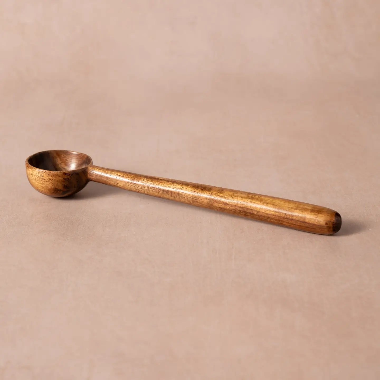 hand-carved wooden coffee scoop