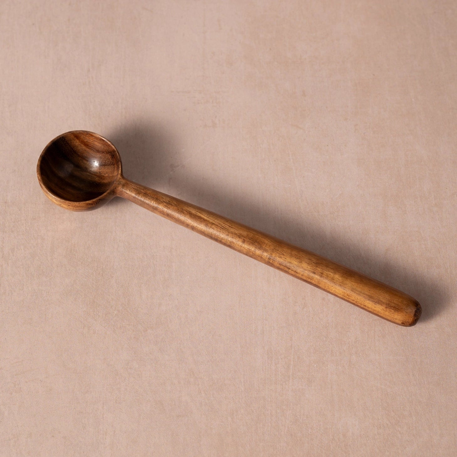 hand-carved wooden coffee scoop