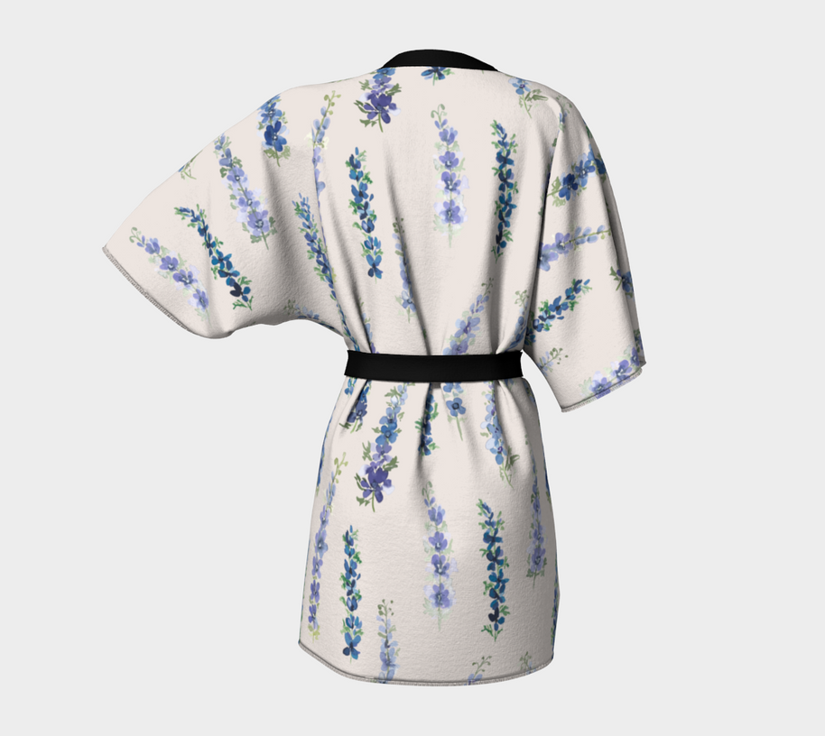 kimono in dancing delphinium