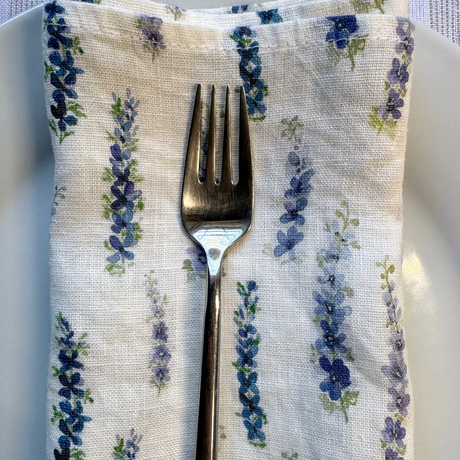 dancing delphinium linen napkins