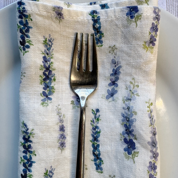 dancing delphinium linen napkins