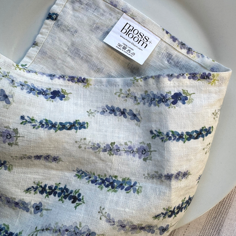 dancing delphinium linen napkins