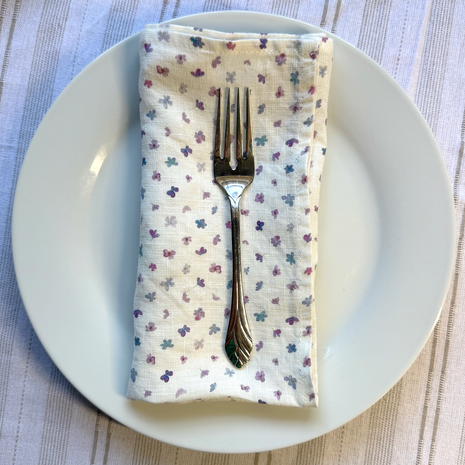 mIni hydrangea blossoms linen napkins